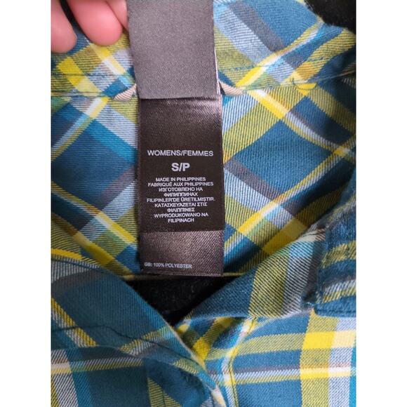 The North Face Women’s Button Up Plaid Shirt Green Blue Gorpcore Size M - Picture 5 of 8